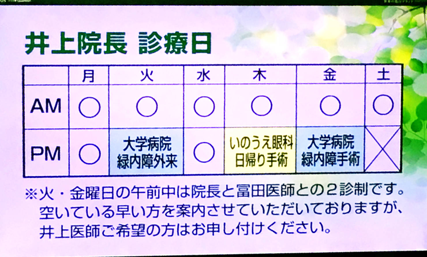 兼松眼科の大型パネル1